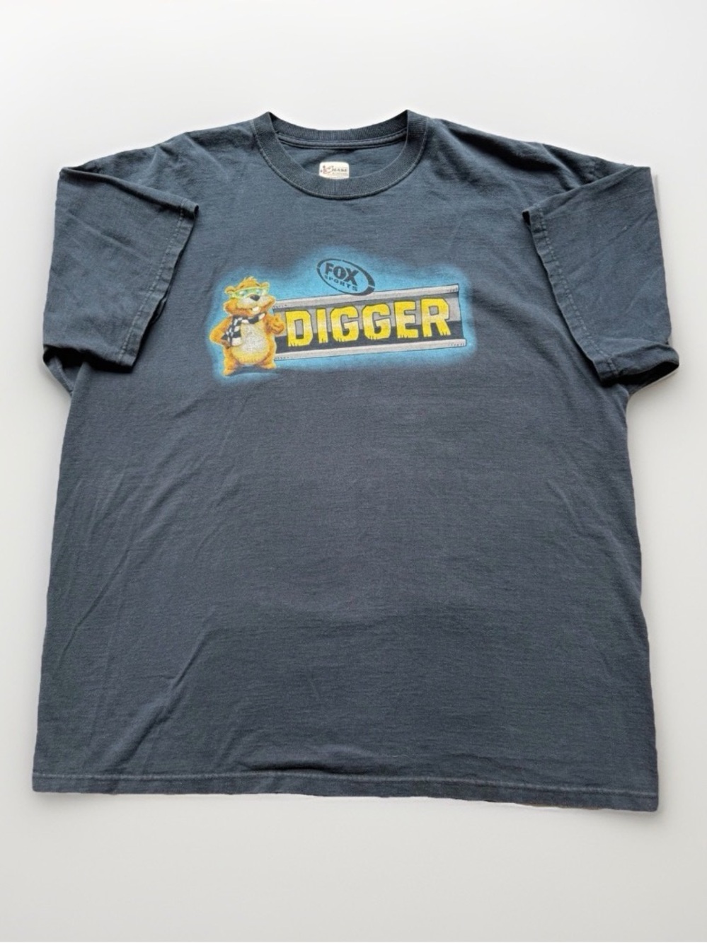 Vintage NASCAR Fox Sports Digger Gopher T-Shirt Chase Authentics 2XL 2-Sided